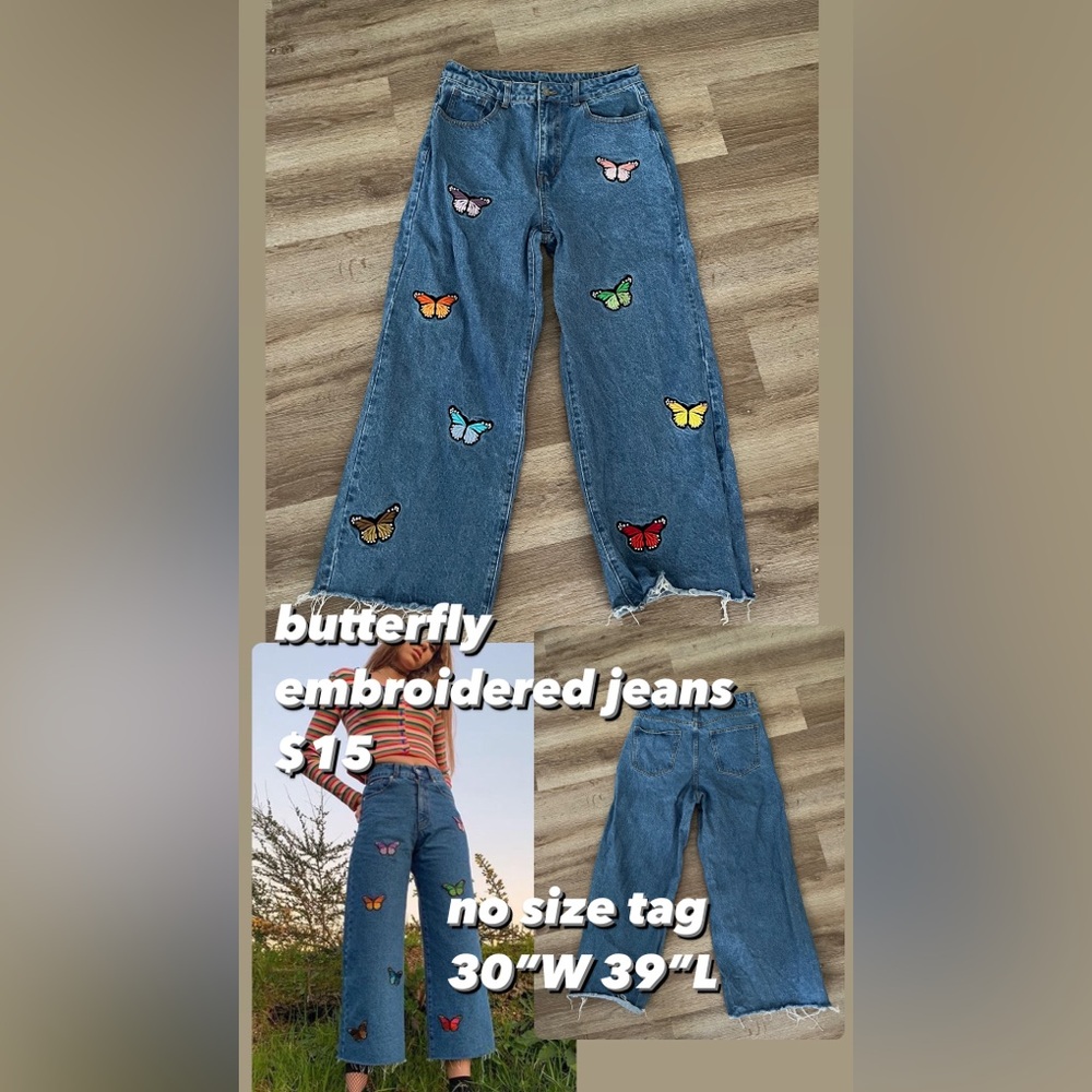 embroidered jeans